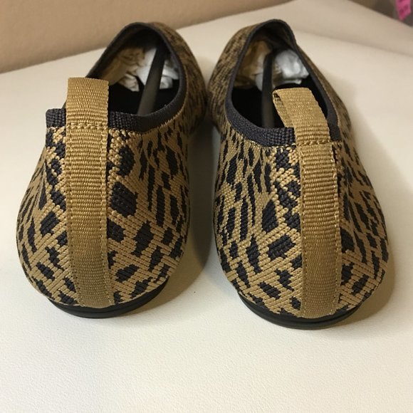 Leopard Print Pointed Toe Knit Texture Ballet Flats  NEW!! - Picture 5 of 12